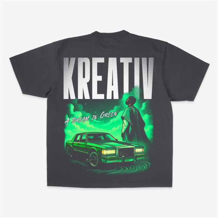DREAM IN GREEN TEE - GREY